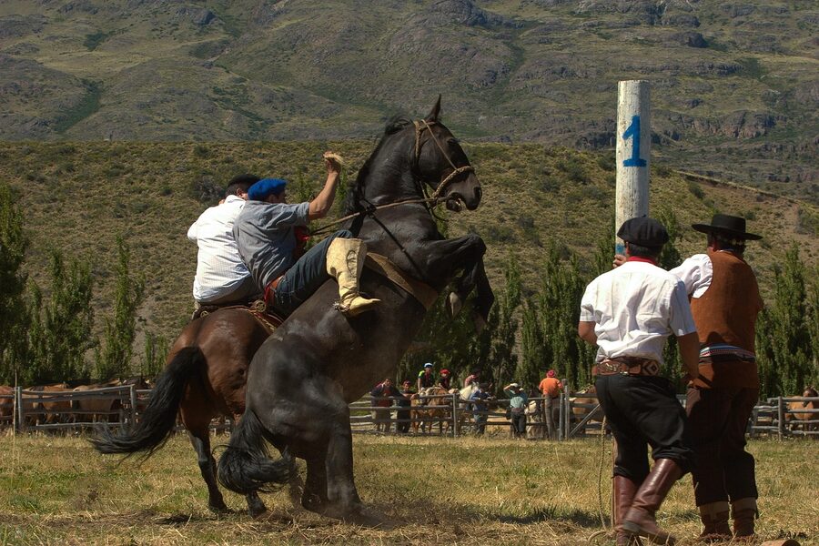 A gaucho on horseback in the Aysen region of Patagonian Chile