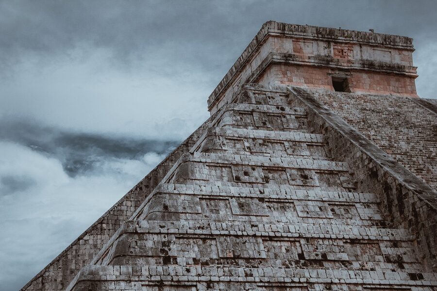 The Nohoch Mul pyramid at Coba in the Yucatan jungle
