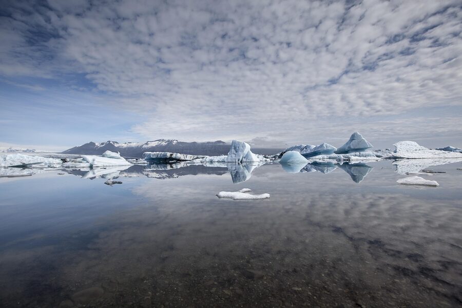 Icebergs in the Jokulsarlon glacier lagoon, Iceland