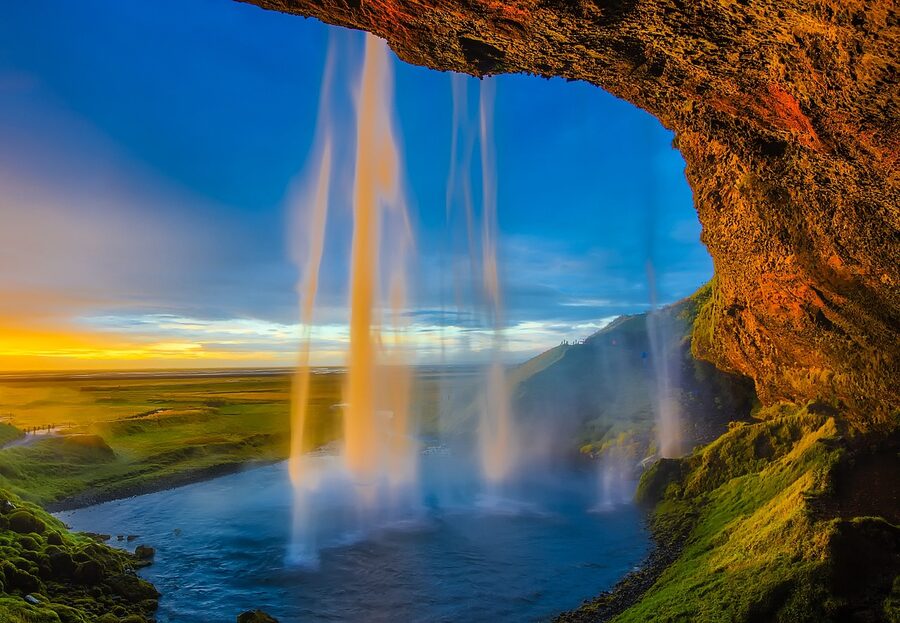The Skogafoss waterfall on Icelands south coast