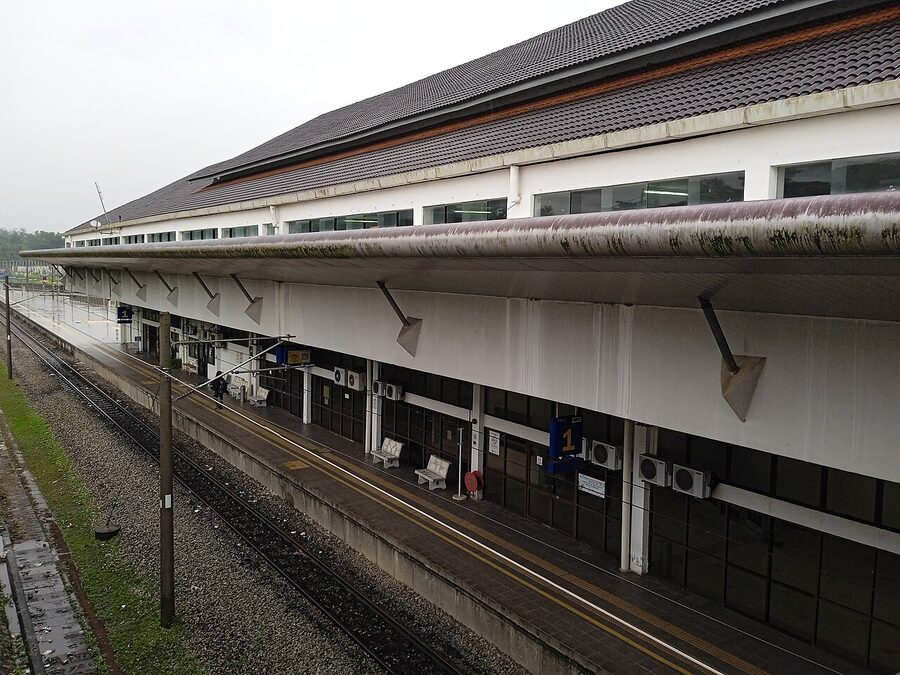 Exterior of the Padang Besar KTM railway station on the Thai-Malay border