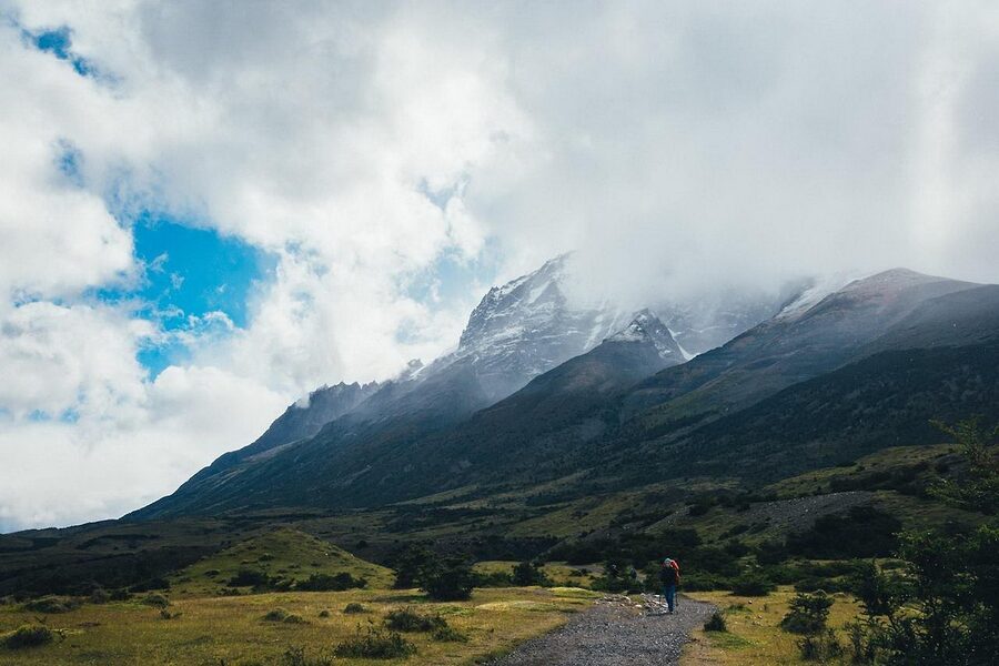 A trekking trail at Torres del Paine in Patagonia