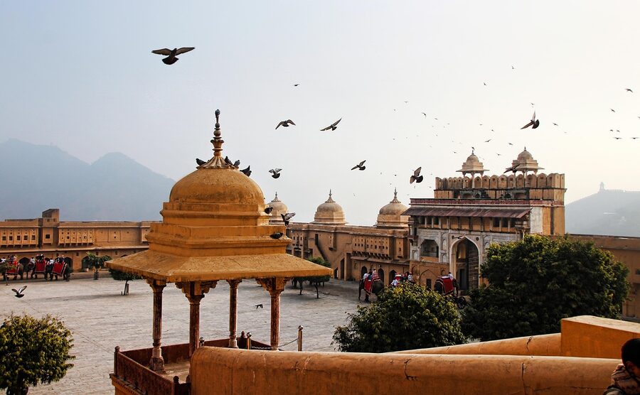 The Amber Fort near Jaipur in Rajasthan, India