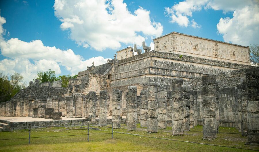 The Temple of the Warriors at Chichen Itza in Mexico